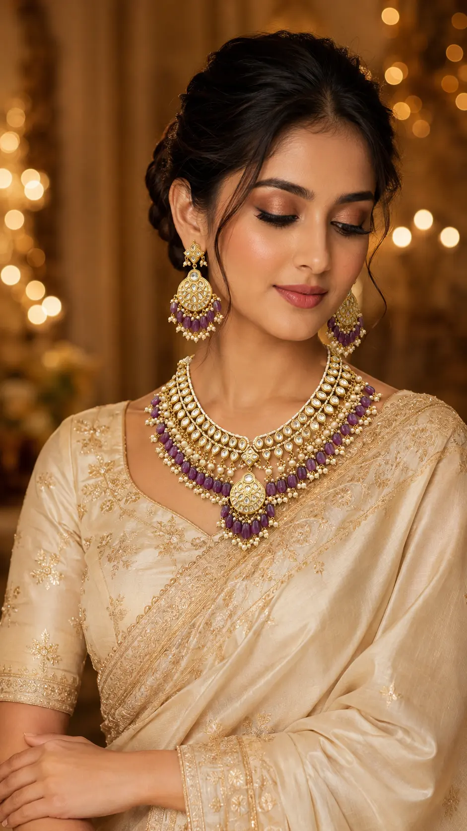 Amethyst Rani Necklace Set alternate view