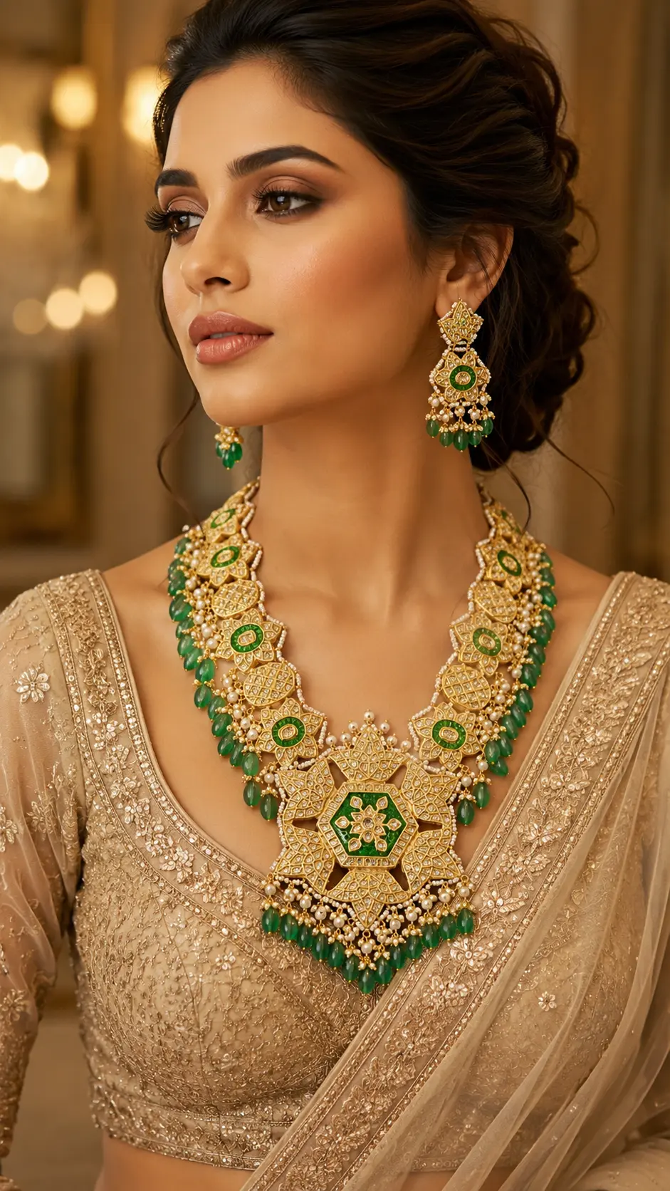 Emerald Lotus Heritage Necklace alternate view